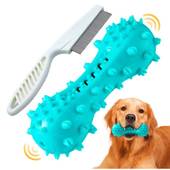 HESLAND Dog Chew Toothbrush Toys, Squeaky Teeth Cleaning Toy for Aggressive Chew - Picture 1 of 2